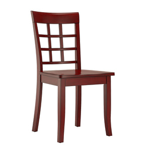 Homelegance By Top-Line Lorren Window Back Wood Dining Chairs (Set of 2) Red Rubberwood