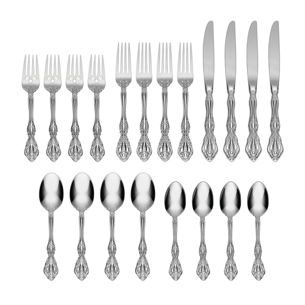 Lenox Oneida Michelangelo 20 Piece Fine Flatware Set, Service for 4 Metallic, STAINLESS METAL 2765020BL20