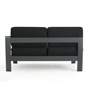 English Elm Cape Coral Modular Outdoor Sectional Aluminum Frame Khaki Cushions Glass Table 57591.00GRY