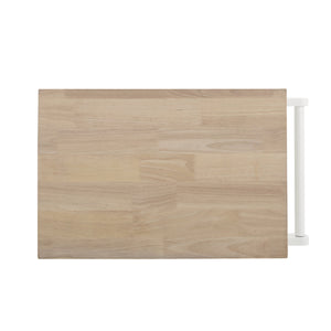 English Elm Christopher Knight Home® - Rolling Kitchen Island with Drawer & Cabinet on Locking Casters, Rubberwood Top, Compact White Design 67753.00NATWHT