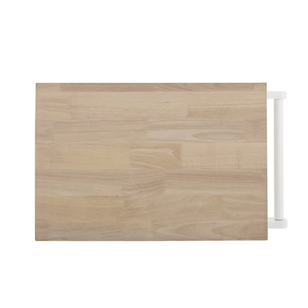 English Elm Christopher Knight Home® - Rolling Kitchen Island with Drawer & Cabinet on Locking Casters, Rubberwood Top, Compact White Design 67753.00NATWHT