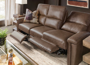 Hooker Furniture Julian Top Grain Leather Power Reclining Sofa with Zero Gravity and Nailhead Trim SS831-PHZ3-088