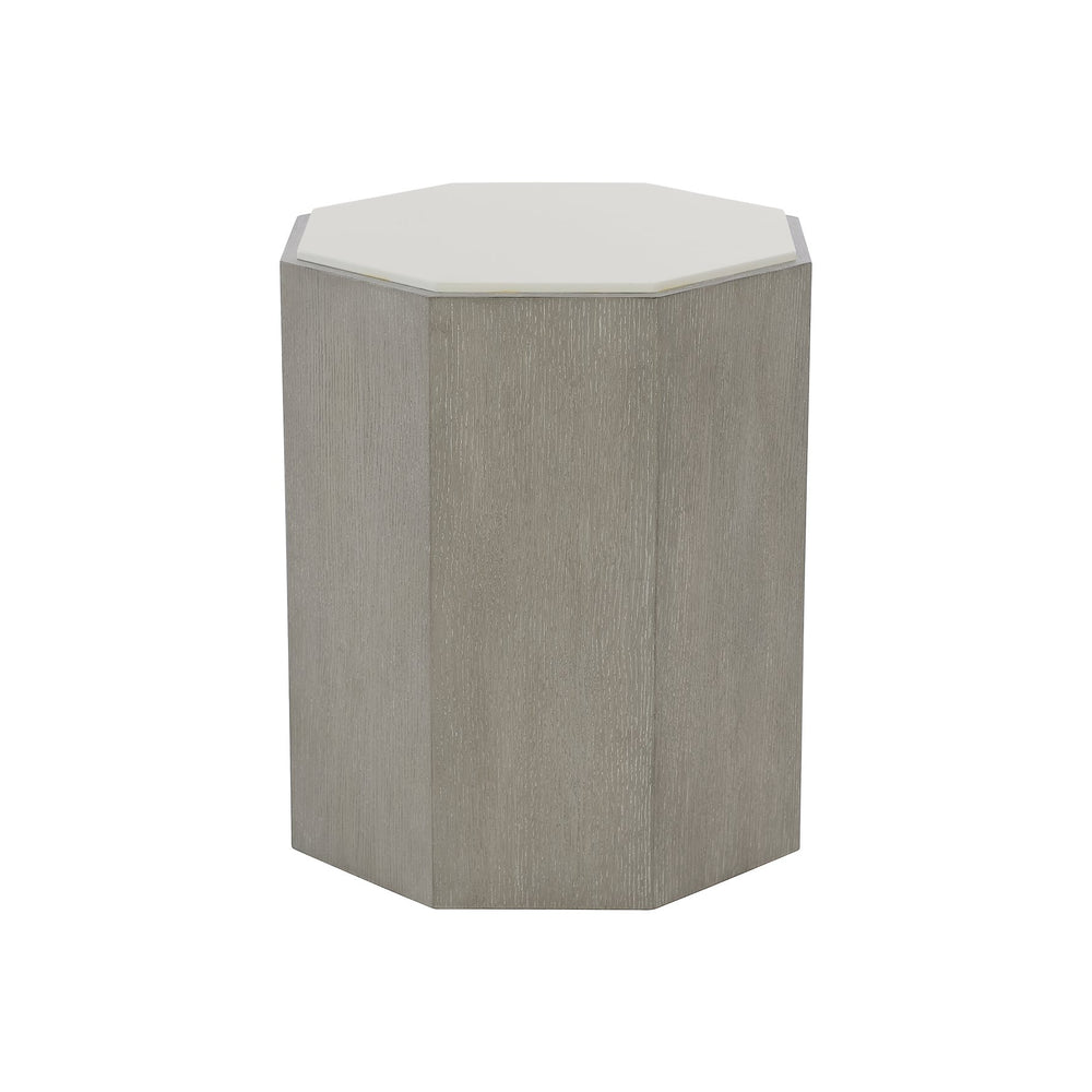 Bernhardt Bernhardt Mid-Century Hexagon Accent Table 15"W X 15"D X 18"H - Maple Top, Cerused Greige Oak Finish 442111