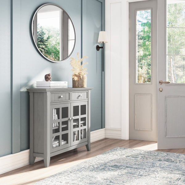 English Elm Acadian Fog Grey Entryway Storage Cabinet - Handcrafted Wood With Stylish Design & Versatile Storage B136P158293