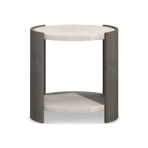 Bernhardt Bernhardt Prado Porcini Side Table With Cast Glass-Reinforced Concrete Tops, Rustic Modern Accent 324126B