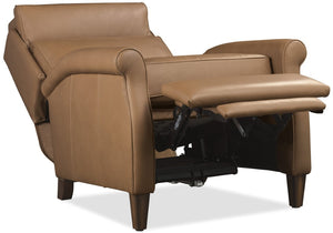 Hooker Furniture Randall Power Recliner In Billows Caramel Leather With Usb, Pop-Up Headrest, Bustle Back Comfort Brown RC820-PH-087