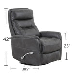 Parker House Parker Living Gemini - Flint Swivel Glider Recliner Flint 90% Polyester, 10% PU (W) MGEM#812GS-FLI