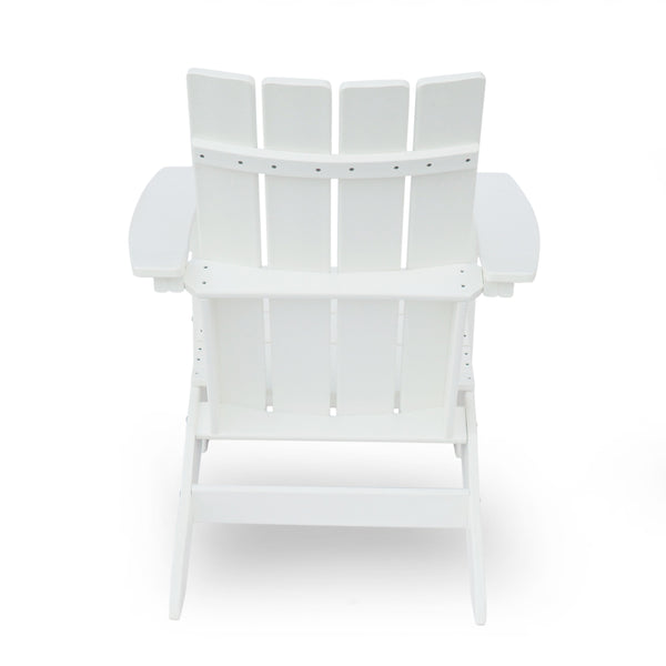 English Elm Encino Outdoor Adirondack Chair All Weather Resin Slatted Patio Seating 68172.00WHI