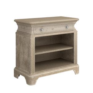A.R.T. Furniture Summer Creek Open Nightstand In Scrubbed Oak - Stylish Storage With Usb Chargers & Unique Design Scrubbed Oak Flakey Cathedral Oak Veneer,Parawood Solids 251141-1303