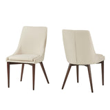 Homelegance By Top-Line Arnet Mid-Century Barrel Back Linen Dining Chairs (Set of 2) White Rubberwood