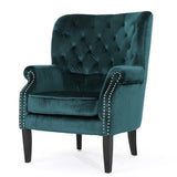 Christopher Knight Home® - Noble House - Tomlin Modern Glam Velvet Club Chair with Nailhead Trim