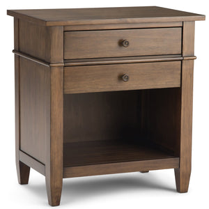 English Elm Carlton Rustic Natural Aged Brown Bedside Table - Handcrafted Storage Nightstand For Versatile Style B136P158141