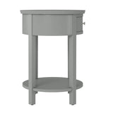 Homelegance By Top-Line Hardin 1-Drawer Oval End Table Grey Veneer