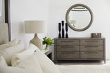 Scott Living Home Griffith Round Mirror Gray with Light Wood Finish P367DJ110 Pulaski Furniture