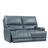 Parker House Whitman - Verona Azure - Powered By Freemotion Power Reclining Sofa And Loveseat Blue Top Grain Leather With Match (X) Mwhi-32ph-p25-vaz