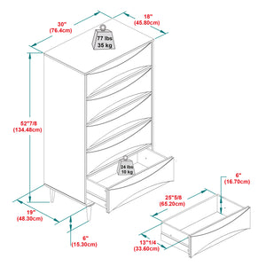 30" Atticus 5 Drawer Chest BR5DATTDRCA-T Caramel BR5DATTDRCA-T Walker Edison