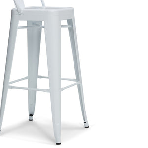 English Elm Rayne 30" Industrial Metal Bar Stools Set Of 2 – White Powder-Coated, Ergonomic & Stylish Design B136P159499-GIGA