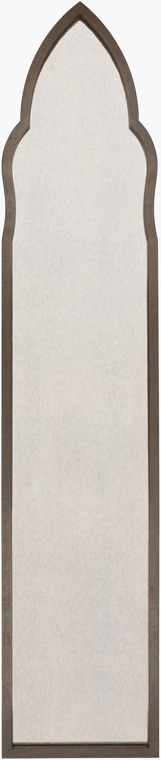 Surya Cathedral Full Length Mirror – Timeless 58"H X 12"W Iron Design With Hand-painted Elegance & Easy Care Frame, Metallic ,Bronze Iron Dra002-1258