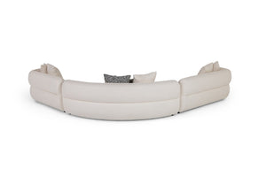 VIG Furniture Drayton Off-White Modular Sectional Sofa - L-Shaped 3-Piece, Foam Seats, Grey Accent Pillows, Durable Frame VGOD-DY-23060-OFF