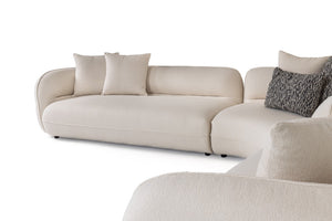 VIG Furniture Drayton Off-White Modular Sectional Sofa - L-Shaped 3-Piece, Foam Seats, Grey Accent Pillows, Durable Frame VGOD-DY-23060-OFF