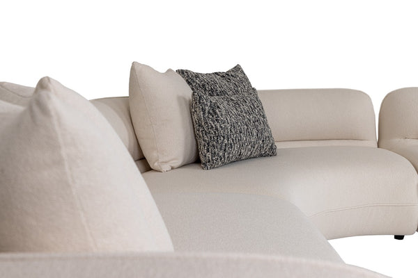 VIG Furniture Drayton Off-White Modular Sectional Sofa - L-Shaped 3-Piece, Foam Seats, Grey Accent Pillows, Durable Frame VGOD-DY-23060-OFF