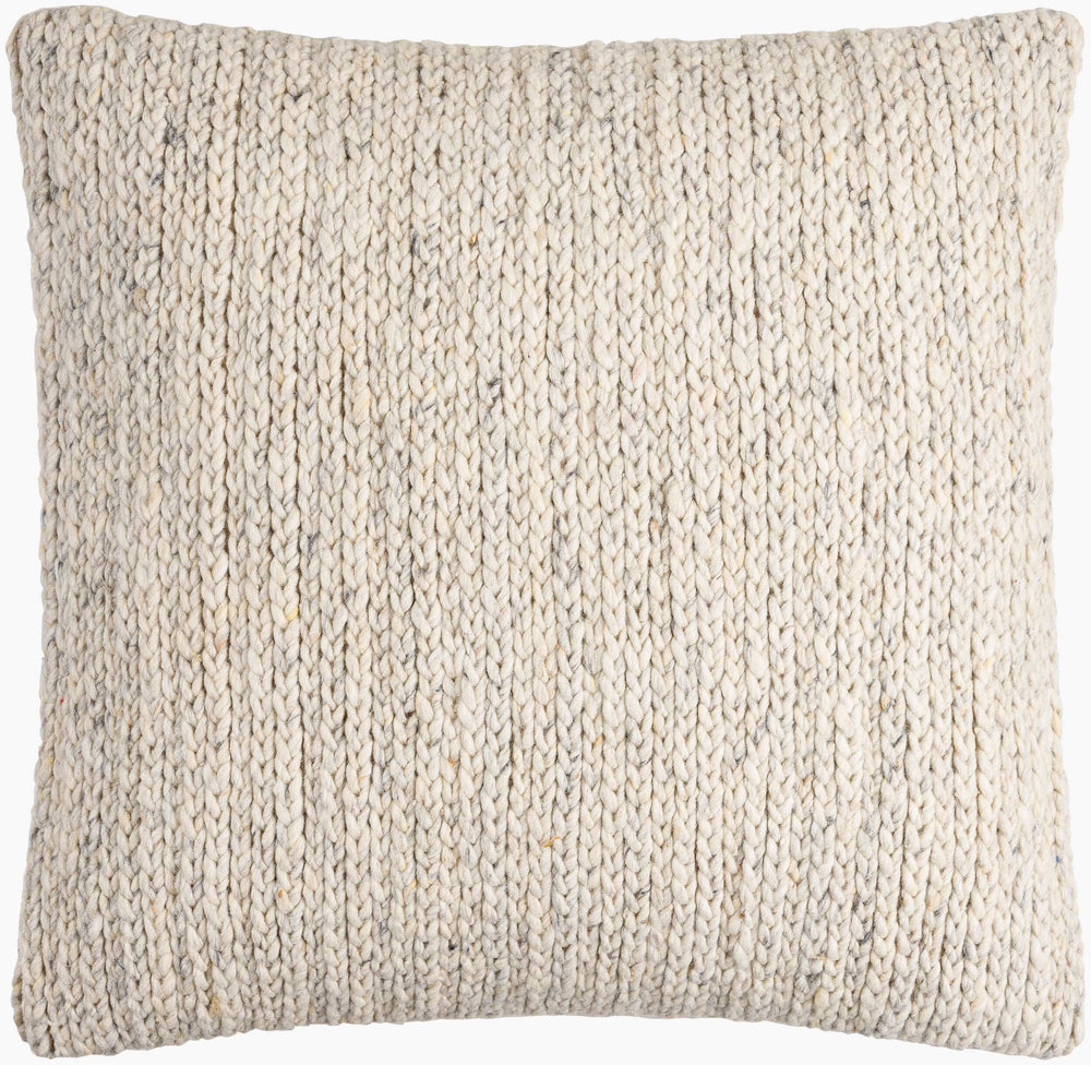 Surya Derby Chic Modern Accent Pillow - 18" Cotton & Wool Design For Stylish Home Decor & Comfort Cream Wool,Cotton Drb001-2020