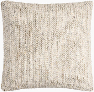 Surya Derby Chic Modern Accent Pillow - 18" Cotton & Wool Design For Stylish Home Decor & Comfort Cream Wool,Cotton Drb001-2020