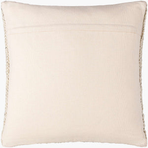 Surya Derby Chic Modern Accent Pillow - 18" Cotton & Wool Design For Stylish Home Decor & Comfort Cream Wool,Cotton Drb001-2020