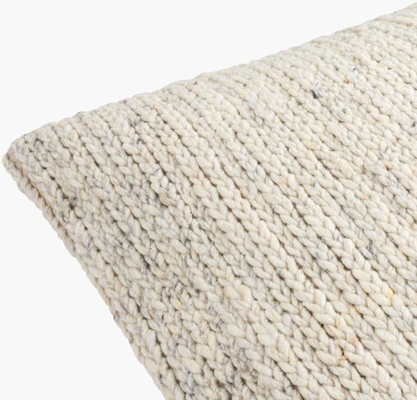 Surya Derby Chic Modern Accent Pillow - 18" Cotton & Wool Design For Stylish Home Decor & Comfort Cream Wool,Cotton Drb001-2020