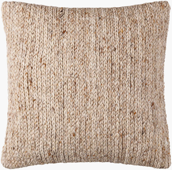 Surya Derby Chic Modern Accent Pillow - 18" Cotton & Wool Design For Stylish Home Decor & Comfort Brown Wool,Cotton Drb002-1818p
