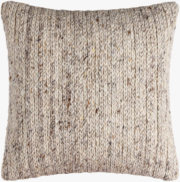 Surya Derby Chic Modern Accent Pillow - 18" Cotton & Wool Design For Stylish Home Decor & Comfort Oatmeal Wool,Cotton Drb003-2020p
