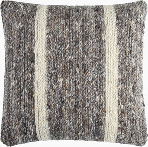 Surya Derby Chic Modern Accent Pillow - 18" Cotton & Wool Design For Stylish Home Decor & Comfort Brown Wool,Polyester,Cotton Drb004-1818p