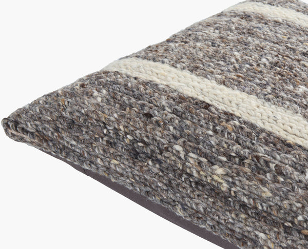 Surya Derby Chic Modern Accent Pillow - 18" Cotton & Wool Design For Stylish Home Decor & Comfort Brown Wool,Polyester,Cotton Drb004-1818p