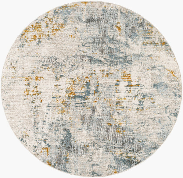 Livabliss Dresden Geometric Machine Woven Polyester Area Rug for Living Room or Bedroom Taupe, White 7'10" x 7'10" DRE2300-710RD