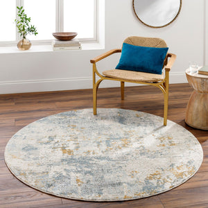 Livabliss Dresden Geometric Machine Woven Polyester Area Rug for Living Room or Bedroom Taupe, White 7'10" x 7'10" DRE2300-710RD