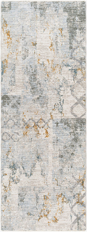 Livabliss Dresden Classic Fringe Area Rug Turkey Woven Polyester Pile for Living Dining Rooms Taupe, White 2'7" x 7'3" DRE2301-2773