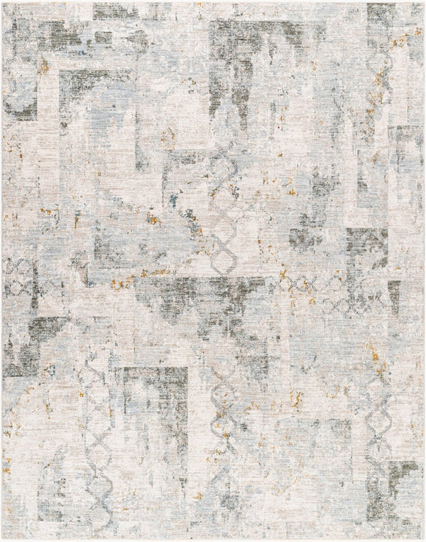 Livabliss Dresden Classic Fringe Area Rug Turkey Woven Polyester Pile for Living Dining Rooms Taupe, White 7'10" x 10'2" DRE2301-710103