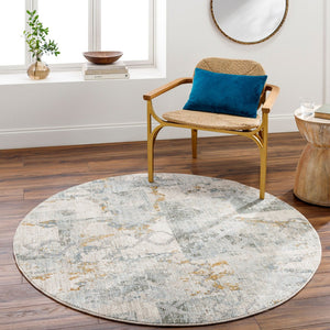 Livabliss Dresden Classic Fringe Area Rug Turkey Woven Polyester Pile for Living Dining Rooms Taupe, White 7'10" x 7'10" DRE2301-710RD