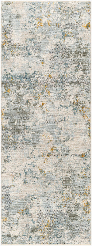 Livabliss Dresden Geometric Fringe Area Rug Turkish Machine Woven Polyester Living Room Floor Dusty Sage, Tau 2'7" x 7'3" DRE2302-2773