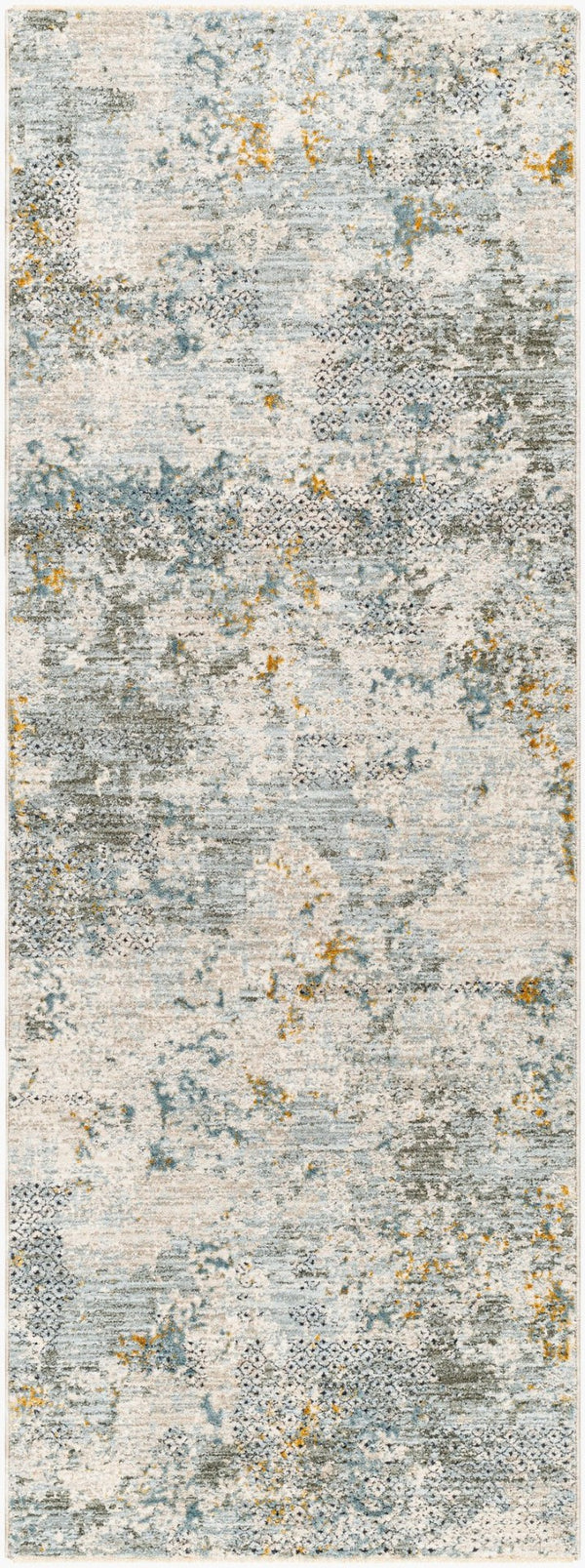 Livabliss Dresden Geometric Fringe Area Rug Turkish Machine Woven Polyester Living Room Floor Dusty Sage, Tau 2'7" x 7'3" DRE2302-2773