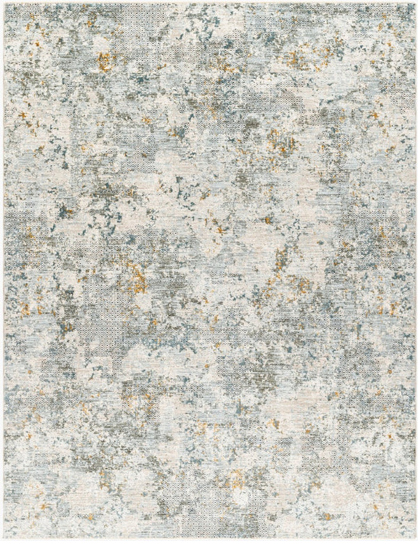Livabliss Dresden Geometric Fringe Area Rug Turkish Machine Woven Polyester Living Room Floor Dusty Sage, Tau 7'10" x 10'2" DRE2302-710103