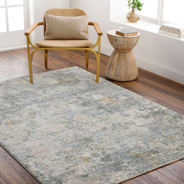 Livabliss Dresden Geometric Fringe Area Rug Turkish Machine Woven Polyester Living Room Floor Dusty Sage, Tau 12' x 15' DRE2302-1215