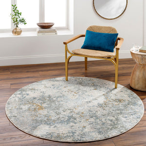Livabliss Dresden Geometric Fringe Area Rug Turkish Machine Woven Polyester Living Room Floor Dusty Sage, Tau 5'3" x 5'3" DRE2302-53RD