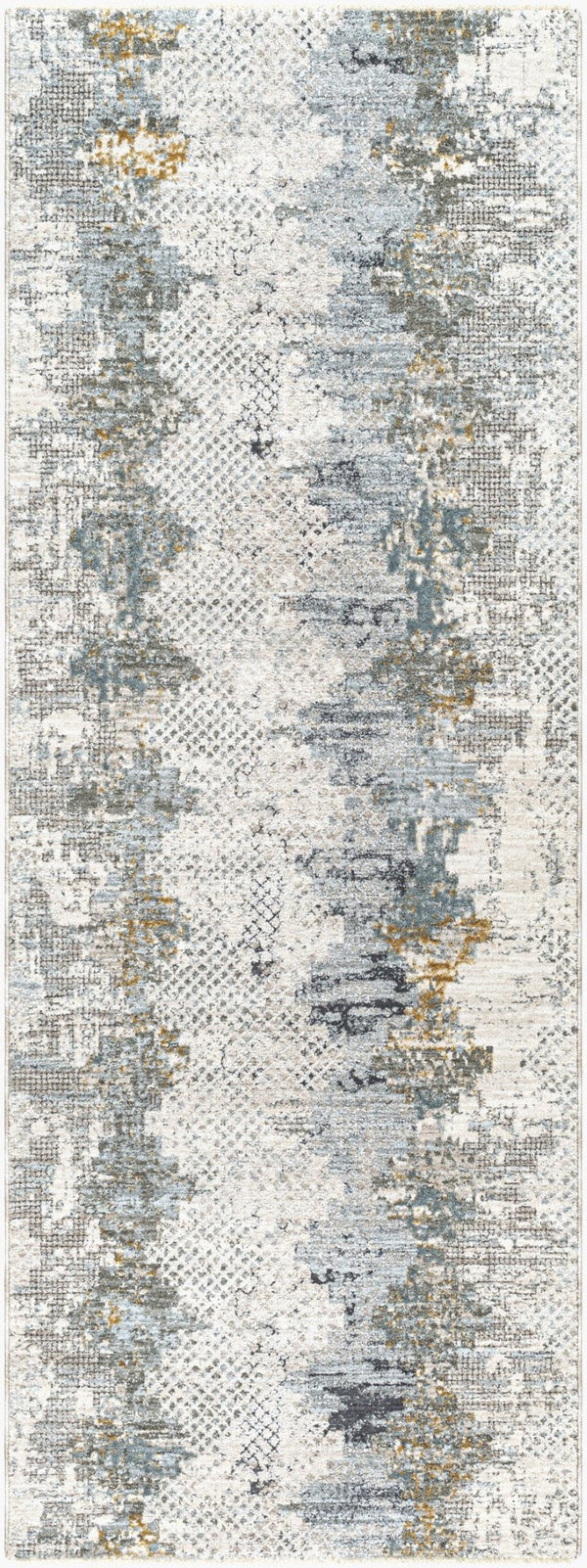 Livabliss Dresden Polyester Area Rug Machine Woven in Turkey for Large Living and Dining Spaces White, Taupe 2'7" x 7'3" DRE2303-2773