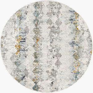 Livabliss Dresden Polyester Area Rug Machine Woven in Turkey for Large Living and Dining Spaces White, Taupe 5'3" x 5'3" DRE2303-53RD