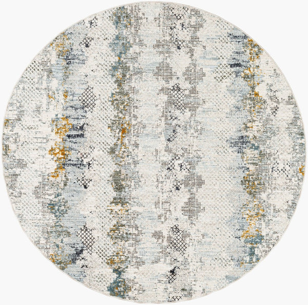Livabliss Dresden Polyester Area Rug Machine Woven in Turkey for Large Living and Dining Spaces White, Taupe 5'3" x 5'3" DRE2303-53RD