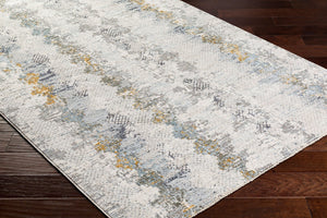 Livabliss Dresden Polyester Area Rug Machine Woven in Turkey for Large Living and Dining Spaces White, Taupe 5'3" x 5'3" DRE2303-53RD