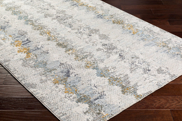 Livabliss Dresden Polyester Area Rug Machine Woven in Turkey for Large Living and Dining Spaces White, Taupe 5'3" x 5'3" DRE2303-53RD