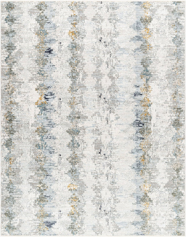 Livabliss Dresden Polyester Area Rug Machine Woven in Turkey for Large Living and Dining Spaces White, Taupe 7'10" x 10'2" DRE2303-710103