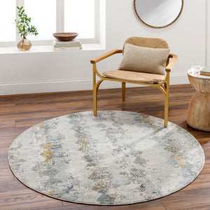 Livabliss Dresden Polyester Area Rug Machine Woven in Turkey for Large Living and Dining Spaces White, Taupe 5'3" x 5'3" DRE2303-53RD